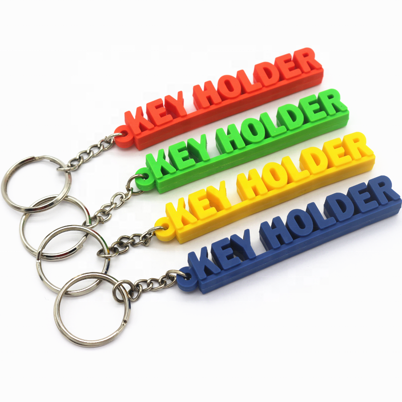 2d 3d Solid Letter Key Chain Custom Logo Rubber Keychains Soft PVC Keychain