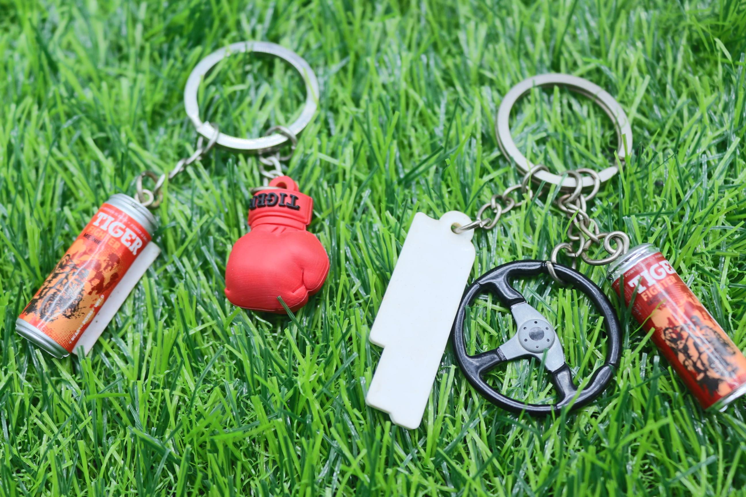 Boxing Series Keychain Anti-Lost Key Accessories Support Custom Pattern Rubber Keychain
