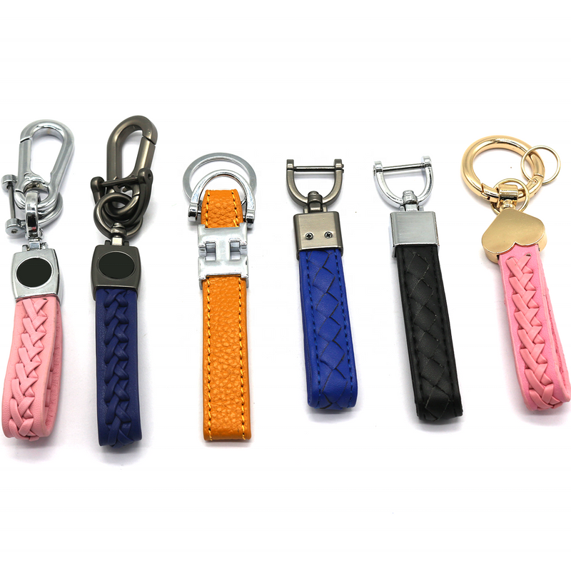 Wholesale Low MOQ Custom Design Leather Car Key Chain Leather Keychain