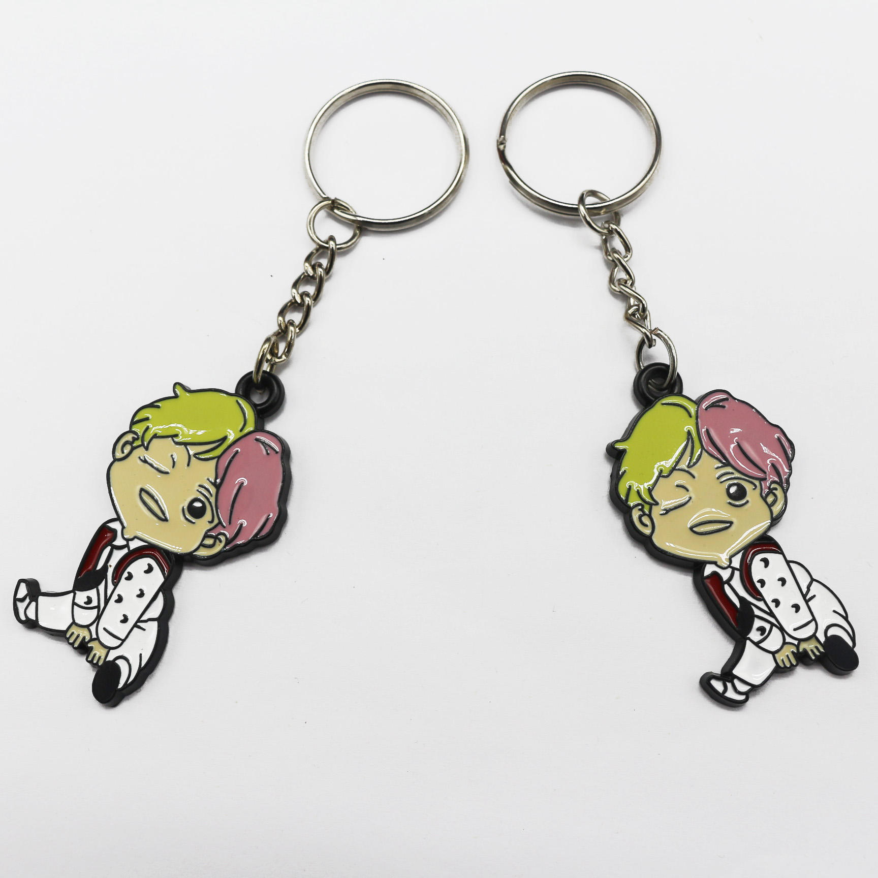 Custom Logo Mini Cute Boy Keyring Zinc Alloy Metal Doll Character Keychain Metal Keychain