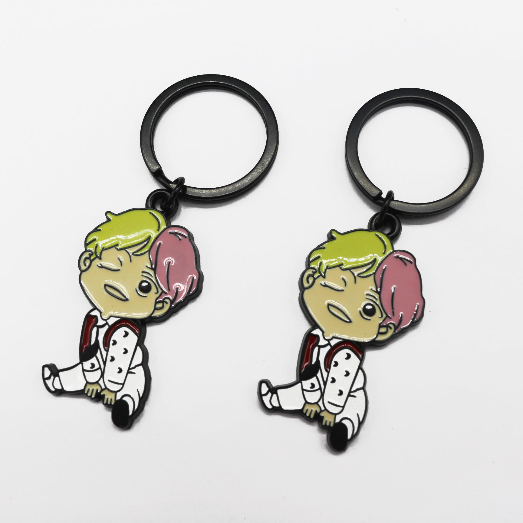 Mini Doll Keyring Zinc Alloy Metal Doll Character accesorios clave Metal Keychain Custom