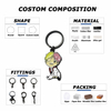 Mini Doll Keyring Zinc Alloy Metal Doll Character accesorios clave Metal Keychain Custom