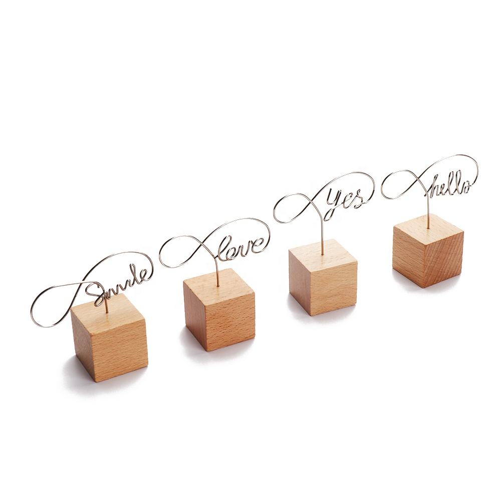 Creative Round Wooden Note Picture Frame Clip Table Number Wedding Photo Holder Photo Clip Memo Name Card