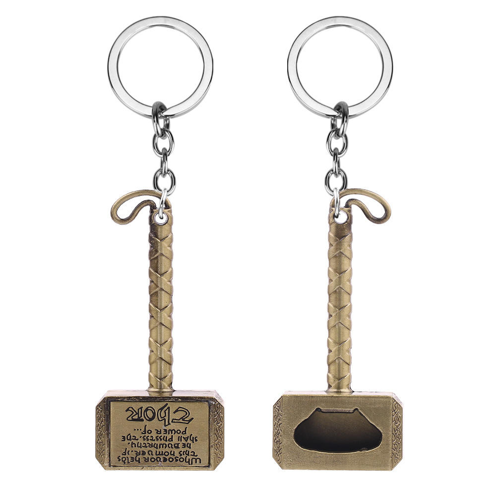 Simulation Thor's Hammer Keychain Metal Keychain Bottle Opener Keychain