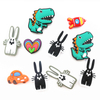 New arrival custom cartoon soft pvc rubber charm silicone wristband bracelet with charms