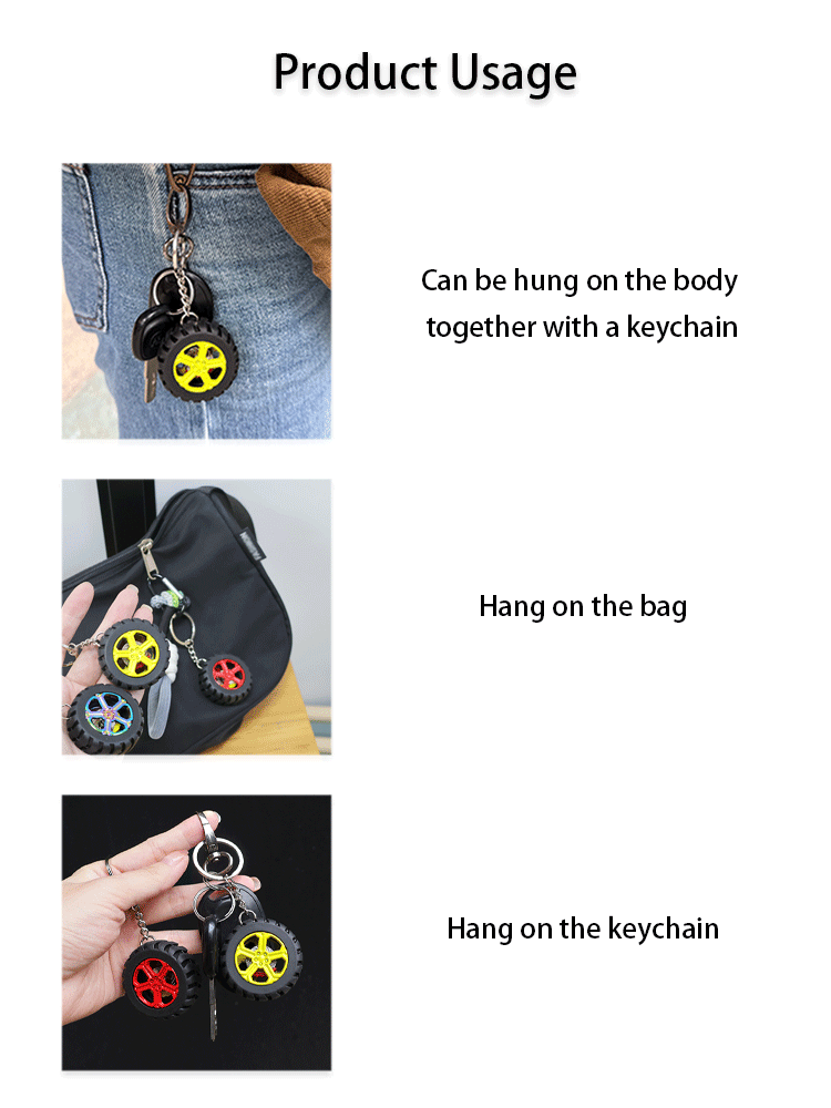 Customized Designer Gift Business Rubber Hankook Keyring Tire Tire-shaped Key Ring Wheel Tyre Rubber Wheel Tire Keychain