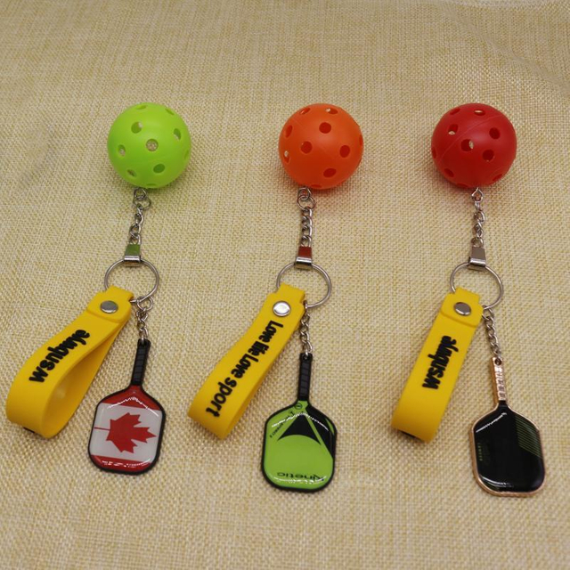 Llaveros Titanium Winpick Pickleball Ball 40 Hole Silicone DiyPickleball Keychain Business
