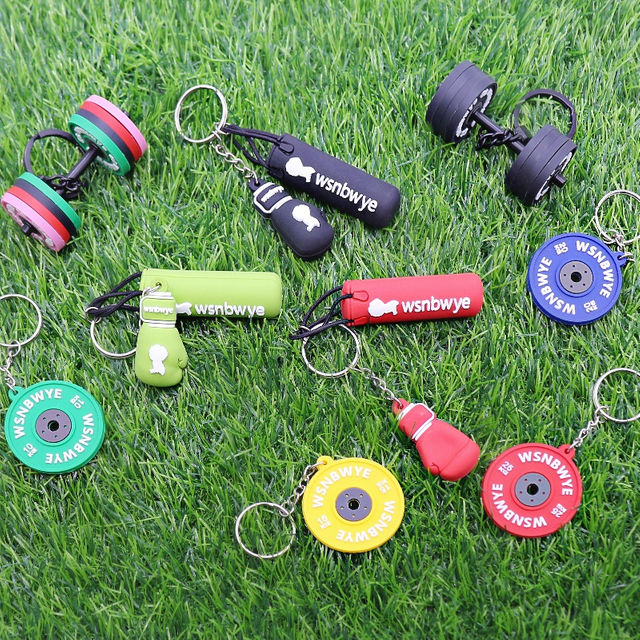 3D Llaveros standing boxing gloves keychain, horsehair anime gym, heavy-duty customized mini business gloves, car rearview mirror keychain