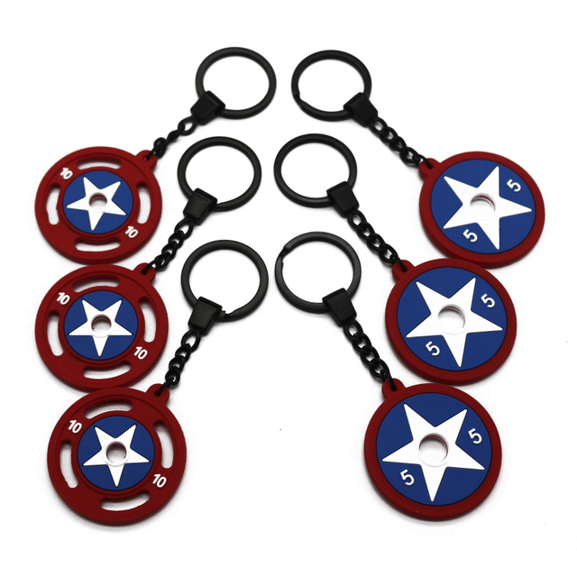 Wholesale High Quality Anti-lost Mini Barbell Piece Key Chains Key Rings Custom Logo