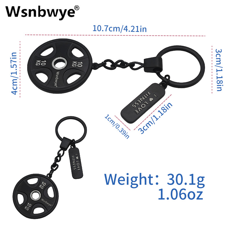 Wsnbwye High Quality Fitness Equipment Mini Weight Plate Keychain Metal Texture Multi-purpose Bright Fashionable Sports Practical Barbell Plate Keychain Colorful Dumbbell Barbell Plate Set Combina