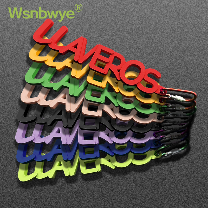 1PC Wsnbwye Fashion And Creative Trendy Brand Pendant Color Font Rubber LLAVEROS Keychain English Font Macaron Keychain for Gift Backpack Hanging Decoration Display