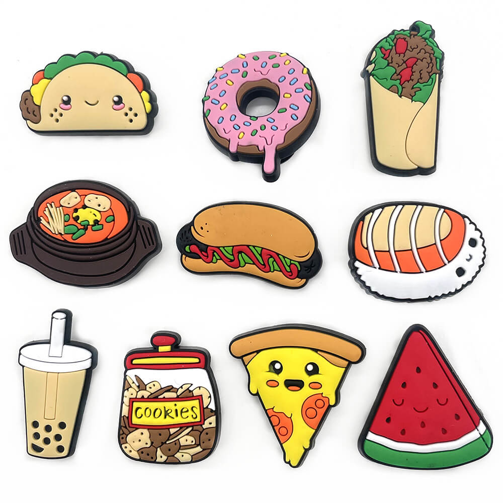 Food Series Shoe Decoration Cartoon Bubble Shoes Charms