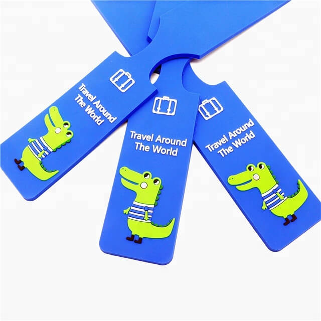 2D Logo Soft Pvc Rubber Travel Airplane Suitcase Luggage Name Tag