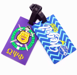 Factory Custom Issued Soft PVC Travel Bag / Handbag Tag