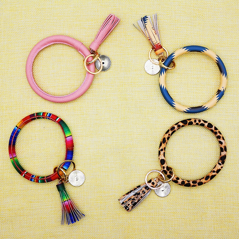 Wsnbwye Tag Leather Tassels LED Anime Fan Gift Key Organizer Lanyard Key Wristlet Beaded Lanyards for Id Badges Keyrings