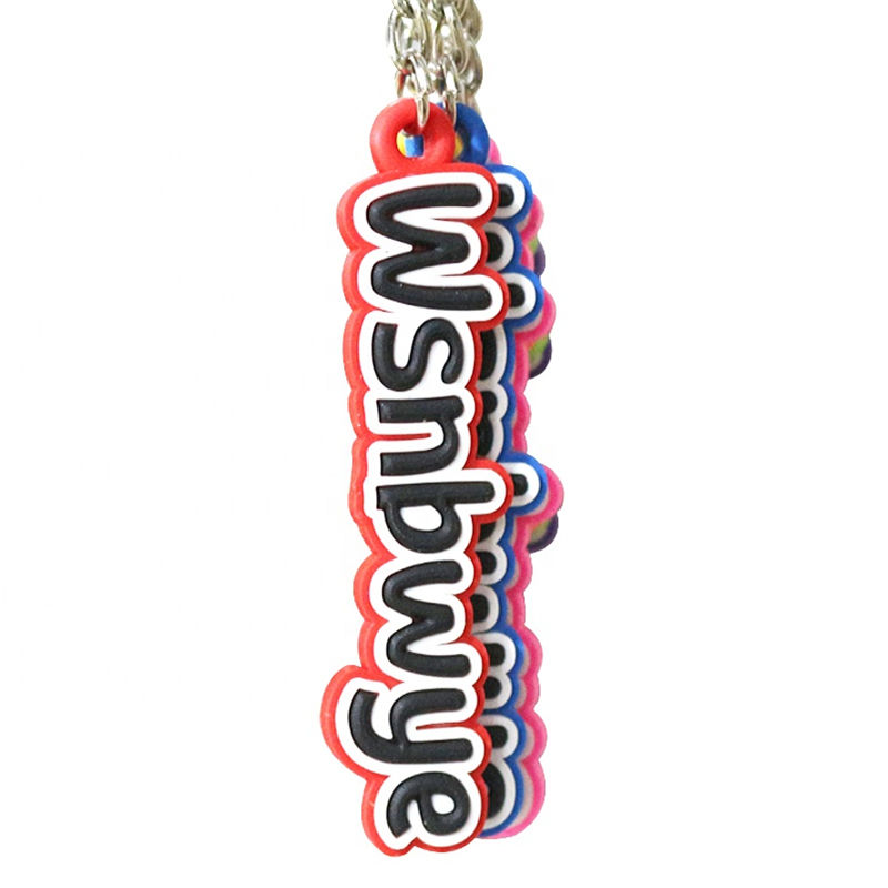 Personalized Creative 2d 3d Letter Key Chain Custom Logo PVC Keychains Soft Rubber Key Chains