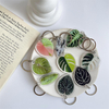 Creative Simulation Leaf Acrylic Key Chain Pendant Schoolbag Pendant Double-sided Headphone Chain Accessories