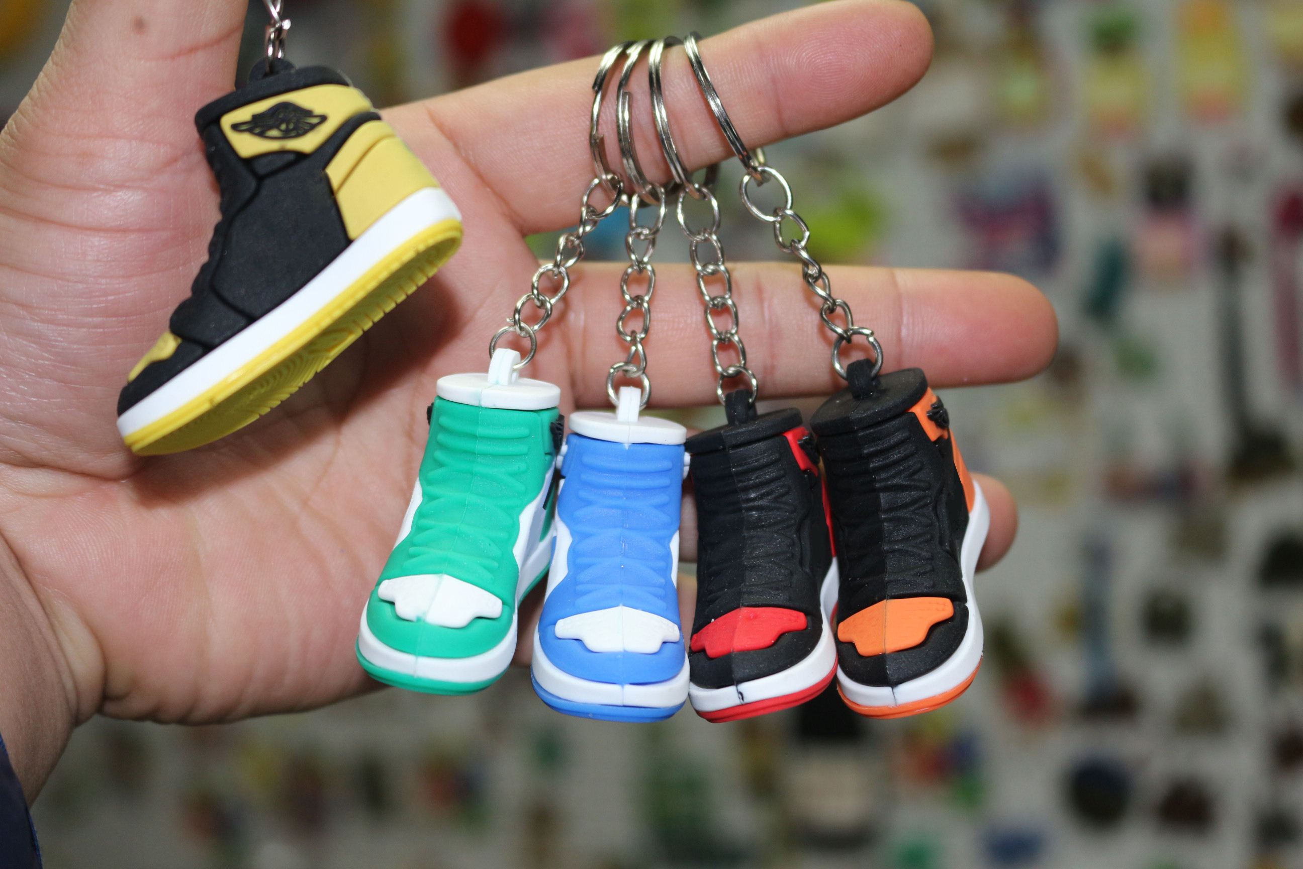 Sports Products Creative Gifts 3D Basketball Key Chain Accessories Mens Sneakers Shoe PVC Key Chains