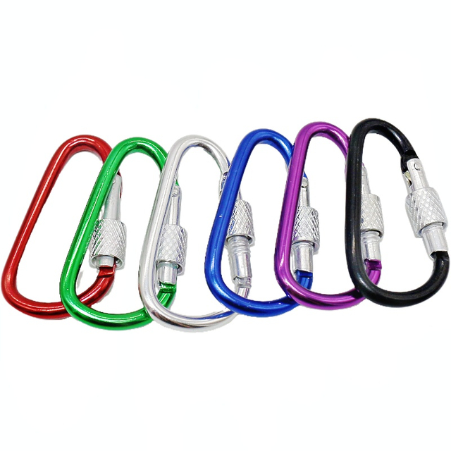 Metal Diy 3D Llaveros Business Steel Mini Mountaineering Buckle Hook Keychain Mountaineering Buckle Sun Screen Double sided Keychain