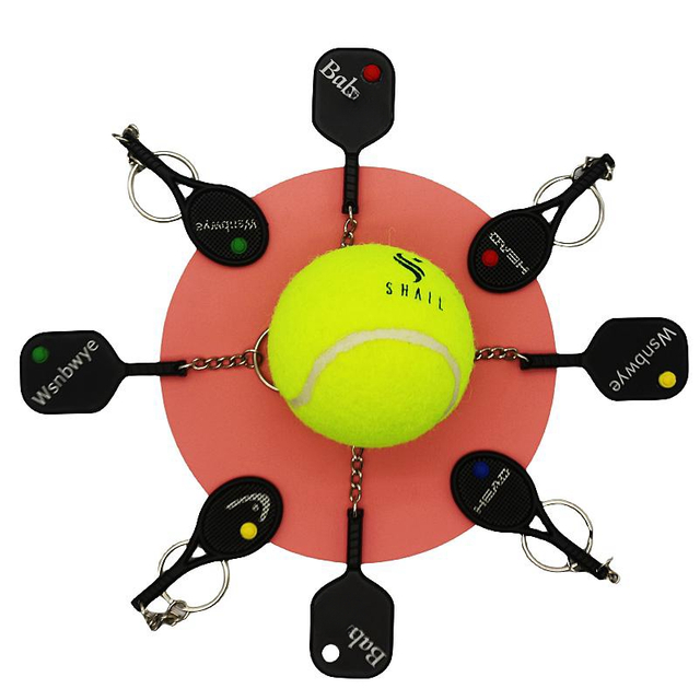 Sports women and men's car keychain charm bag hanging creative mini tennis racket keychain keychain pendant