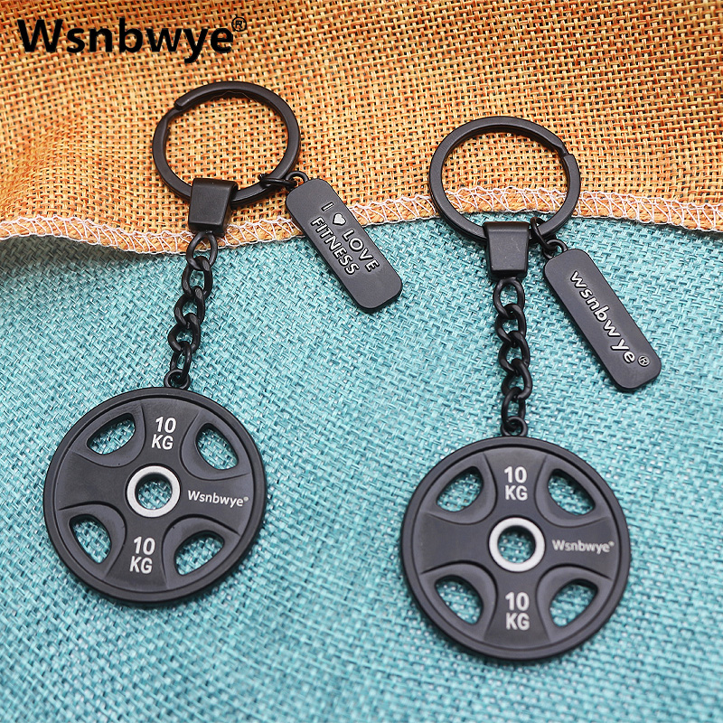 Wsnbwye High Quality Fitness Equipment Mini Weight Plate Keychain Metal Texture Multi-purpose Bright Fashionable Sports Practical Barbell Plate Keychain Colorful Dumbbell Barbell Plate Set Combina