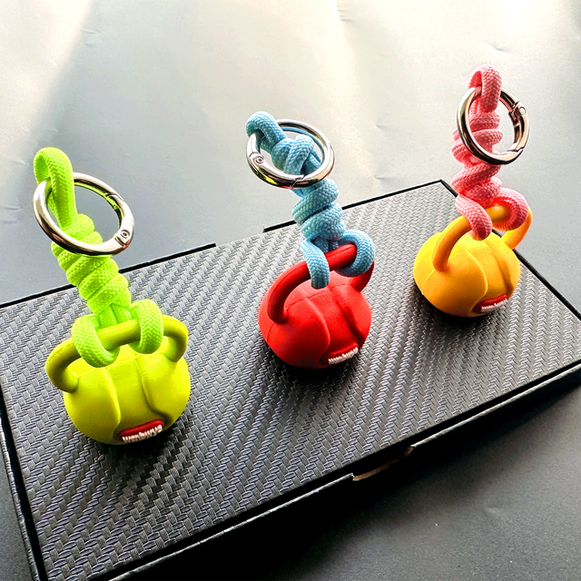 1pc Wsnbwye Fashion Color Mini Twine Kettlebell Keychain Exercise Weight Lifting Stretching Strength Training Portable Fitness Gadget for Decorating Backpack Pendant