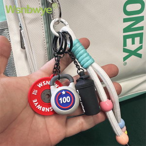 3piece Wsnbwye Creative Fitness Theme Kettlebell Dumbbell Piece Kettle 3-in-1 Key Weightlifting Outdoor Keychain Board Sports Style Multi-functional Fashion Practical Buckle for Backpack Hanging Gifts