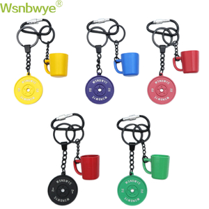 Pink Wholesale Dumbbells Gym 3d Llaveros High Quality Dumbbell Mold Key Chains Kettlebell Dumbbell Strong Keychain