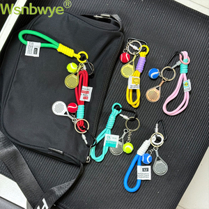 Custom Promotion Rope Vintagel Dumbbell Dumbbell Metal Padel Tennis Dumbbell Grip Handle Breathing Ball Keychain Gifts