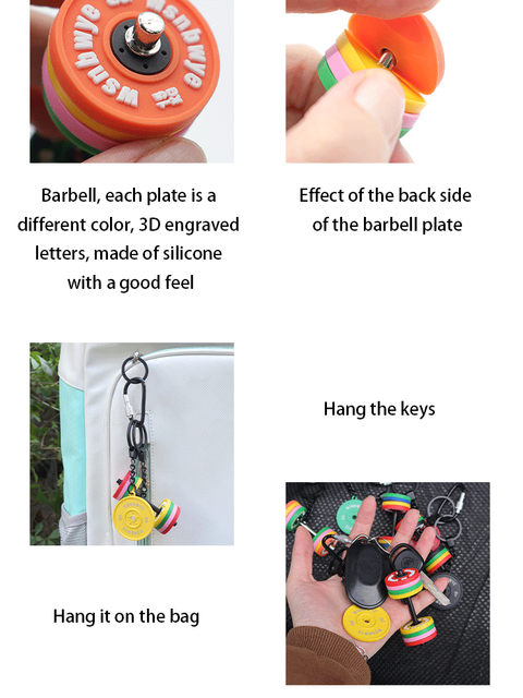  Dumbbells Gym 3d Llaveros High Quality Dumbbell Mold Key Chains Kettlebell Dumbbell Strong Keychain