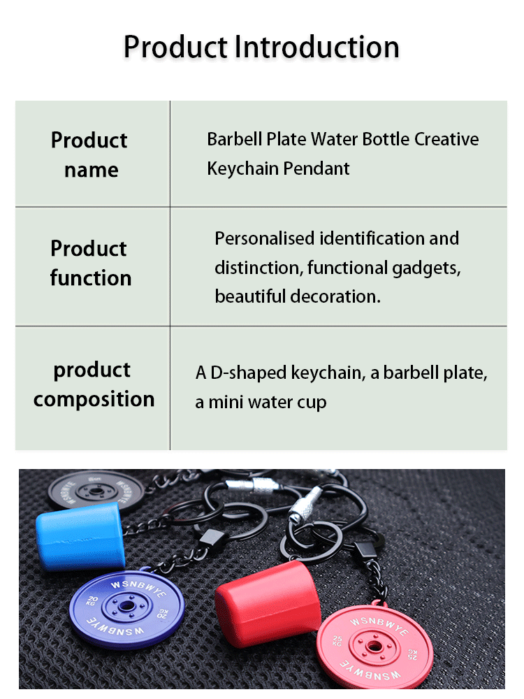 Pink Wholesale Dumbbells Gym 3d Llaveros High Quality Dumbbell Mold Key Chains Kettlebell Dumbbell Strong Keychain