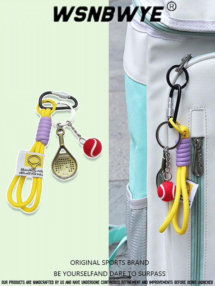 Custom Promotion Rope Vintagel Dumbbell Dumbbell Metal Padel Tennis Dumbbell Grip Handle Breathing Ball Keychain Gifts