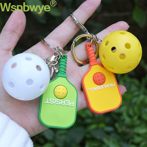 Llaveros Pickleball Paddle Portachiavi 3D Llaveros Souvenir Enamel Pickleball Gifts Pickleball Paddle With Hole Keychain