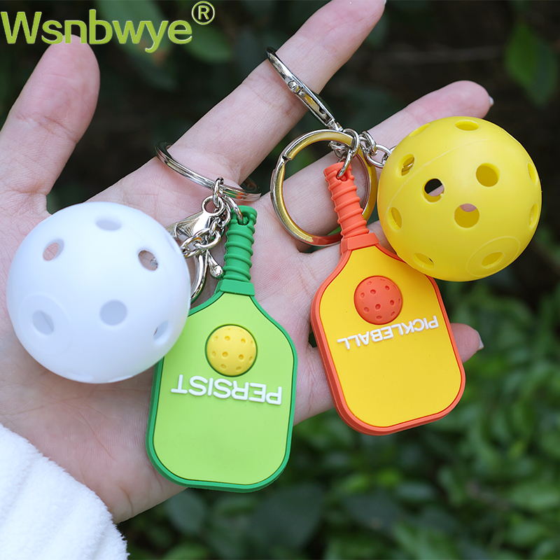Llaveros Pickleball Paddle Portachiavi 3D Llaveros Souvenir Enamel Pickleball Gifts Pickleball Paddle With Hole Keychain