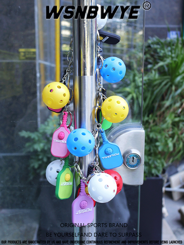 Llaveros Pickleball Paddle Portachiavi 3D Llaveros Souvenir Enamel Pickleball Gifts Pickleball Paddle With Hole Keychain