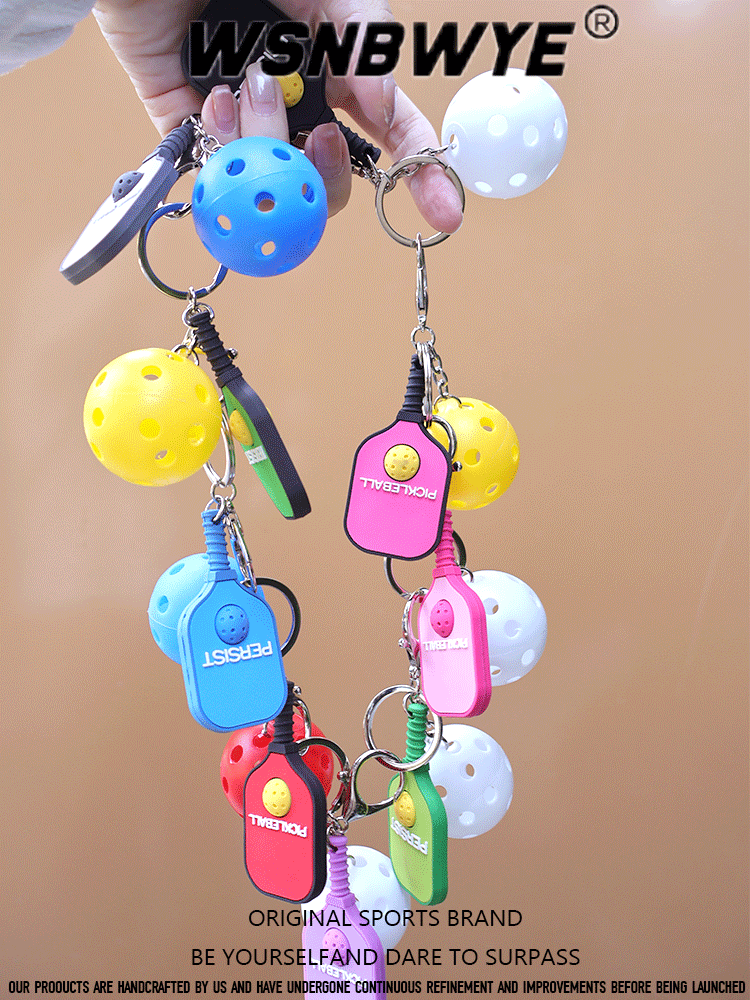 Llaveros Pickleball Paddle Portachiavi 3D Llaveros Souvenir Enamel Pickleball Gifts Pickleball Paddle With Hole Keychain